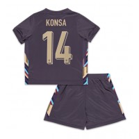 Camisa de Futebol Inglaterra Ezri Konsa #14 Equipamento Secundário Infantil Europeu 2024 Manga Curta (+ Calças curtas)